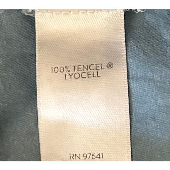 J. Jill Denim Blue 100% Tencel Cold Shoulder Raw Hem, Size 2X - Picture 5 of 6